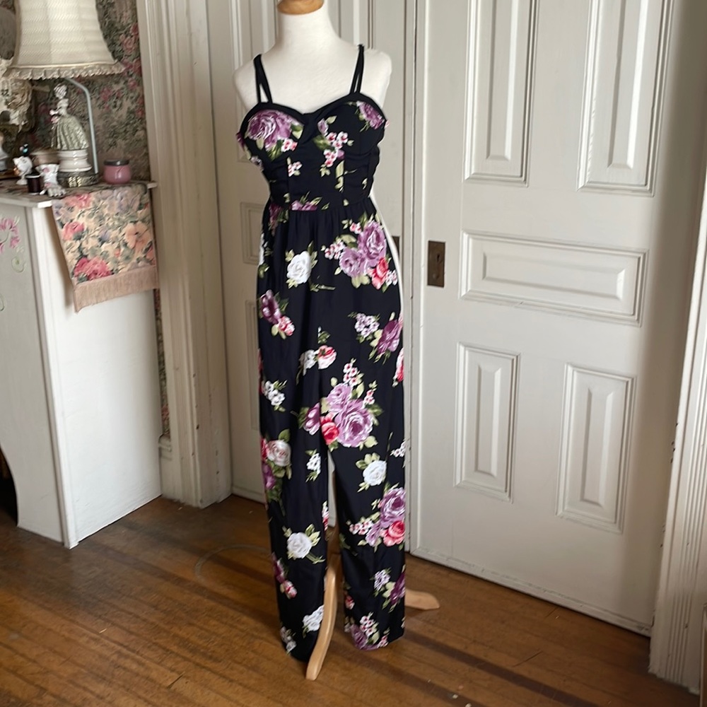Black floral romper band of gypsies size S